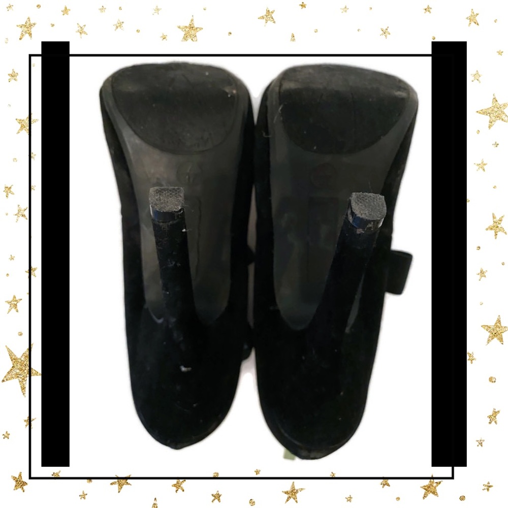 2/$22 Love Culture Black Suede Zipper Heels 7 - Picture 7 of 7